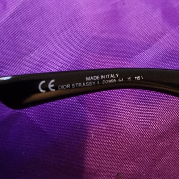 Christian Dior Y2K Sunglasses Black Logo Diamond Crystals Rectangle - Picture 3 of 14